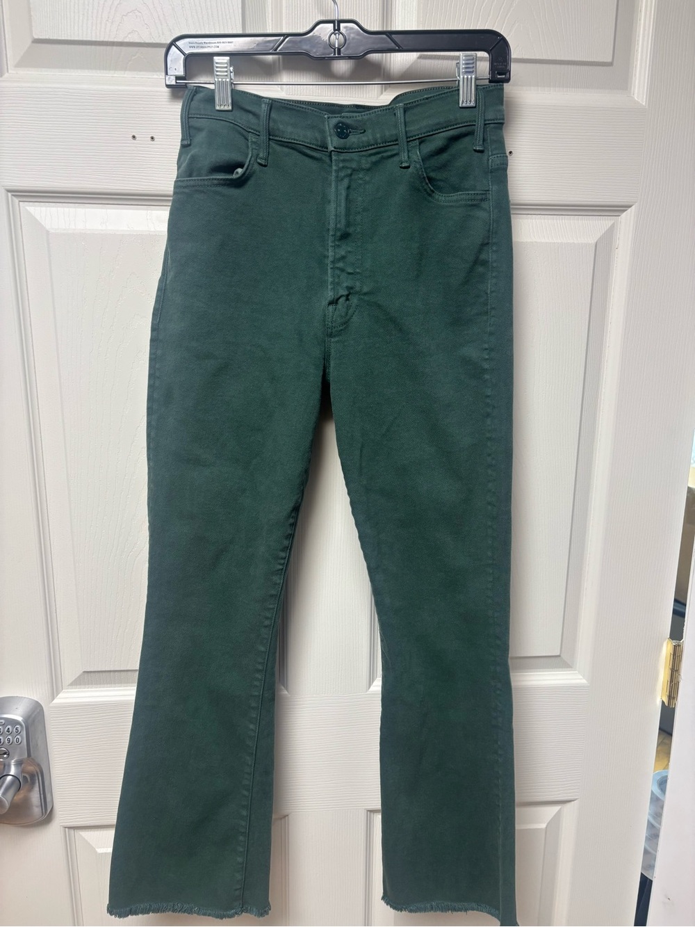 Mother The Hustler Ankle Fray Black Forest Pants